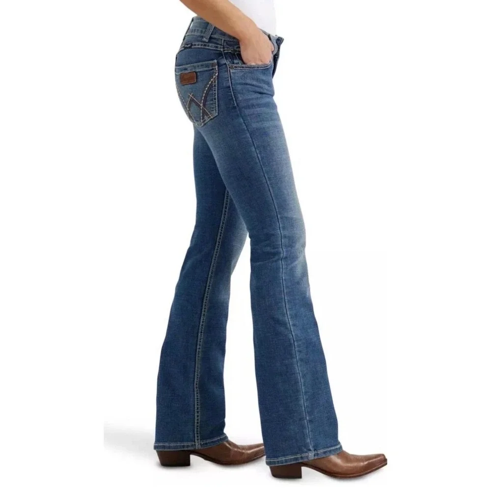 Wrangler Bootcut Jeans Kids Size 14 Blue 1009MWGMS Stretch Western Denim